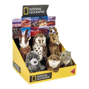 国家地理毛绒玩具欧洲系列岩羚羊水懒猫头鹰灰海豹公仔布娃娃礼物