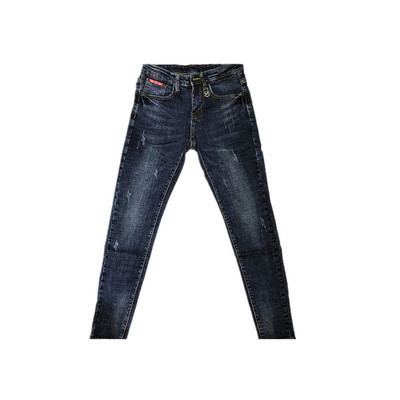 韩国灰色小脚磨白做旧紧身春款牛仔裤男个性复古弹力牛仔小脚裤男