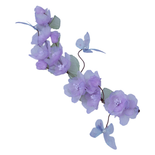 玉笙烟原创首饰紫薇花紫色花朵发夹宋制烫花汉服发饰古风配饰女款