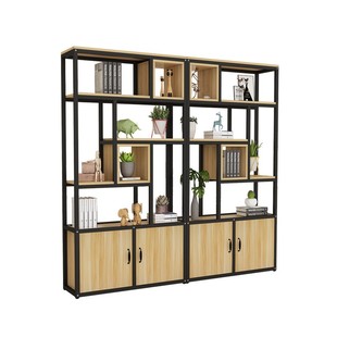 多层铁艺书架屏风玄关隔断柜镂空收纳展示架办公室隔断置物架落地