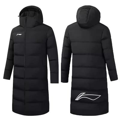 李宁长款羽绒服新款加厚防风连帽