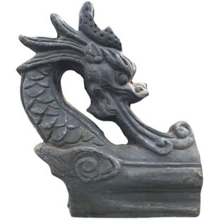 新款古建中国大陆浮雕青瓦琉璃瓦连锁瓦五脊六兽白色飞鸽红色翘角