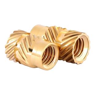 土八热熔铜螺母滚花通孔注塑螺母铜嵌件镶嵌件双斜纹铜花螺母英制