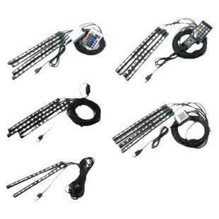 汽车七彩室内USB接口LED气氛灯脚底脚窝灯车内APP控制氛围灯通用