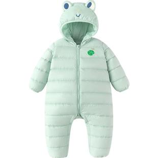 巴拉巴拉宝宝羽绒服连体衣婴儿爬服秋冬款童装儿童抱衣轻薄外出服