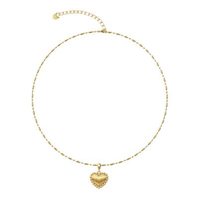 leloup布纹爱心项链心形锁骨链