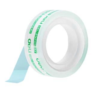 得力透明胶带小单面胶复写学生小号可手撕胶条修正学生用8mm1218mm宽胶布切割器办公文具胶强力封口胶纸批发