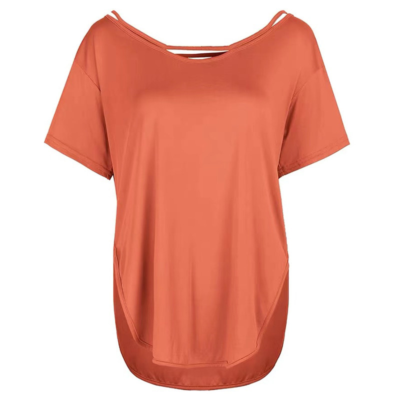 健身服长款显瘦遮臀薄款速干透气t恤女罩衫夏季运动短袖瑜伽上衣