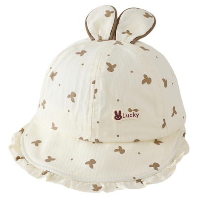 女婴儿遮阳帽子春秋薄款大帽檐鸭舌帽女宝宝公主小月龄防晒棒球帽