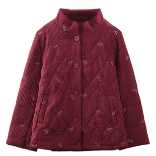 依佈中老年女装2024新款绣花棉服60岁老太太年轻棉袄冬季保暖外套