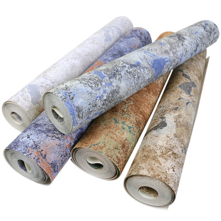 复古仿大理石纹硅藻泥棕色灰色壁纸客厅卧室背景工业风墙纸高级感