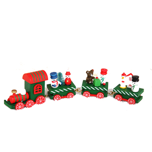 圣诞节装饰品木制小火车儿童圣诞礼物礼品桌面装饰日历前台摆件