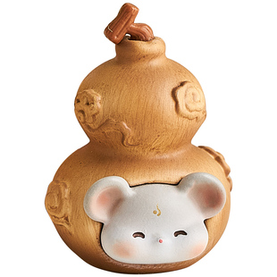 十二生肖小葫芦摆件工位玄学招财办公室桌面汽车装饰车载新年礼物