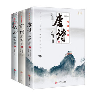 全套3册全彩唐诗宋词元曲正版全集唐诗宋词三百首唐诗宋词鉴赏大全集古诗词书籍注释译文全唐诗陆游李清照杜甫李白诗集元曲三百首
