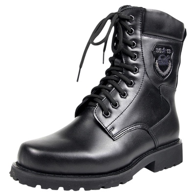 3513巡洋舰羊毛靴男皮毛一体棉鞋冬季保暖加绒棉皮鞋真皮中帮战靴