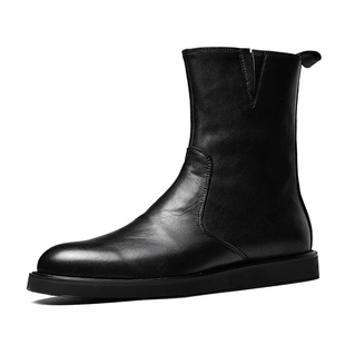 秋冬新款时尚英伦男士高帮靴真皮男鞋中筒靴休闲皮靴马丁靴长靴子