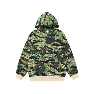 FOG高街DENIM TEARS木棉花发泡印花迷彩连帽卫衣美式宽松运动外套