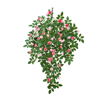 仿真玫瑰花藤仿生墙面遮挡壁挂墙上装饰绿植假花藤条墙壁挂花吊花