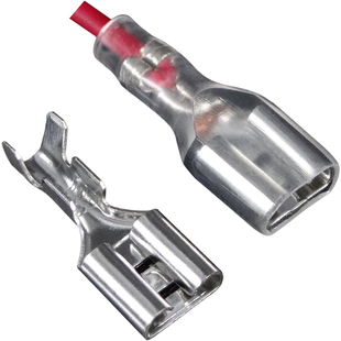 6.3/4.8/2.8插簧端子护套铜接插件插片带锁母头插拔冷压接线端子