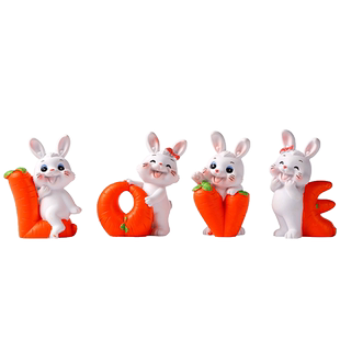 治愈系可爱兔子摆件减压办公室桌面创意装饰品小物件送男女生礼物