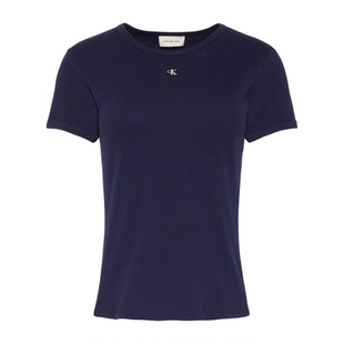 韩国代购2026春季CK女修身华夫格短袖T恤透气轻薄休闲47F233G