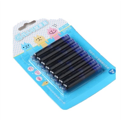 传人3.4mm口径通用钢笔墨水墨囊小学生可擦蓝黑色墨蓝可替换墨胆