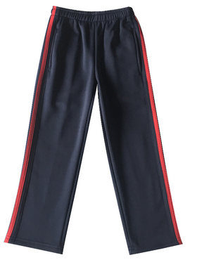 定制超薄红白条韩版宽松校服裤