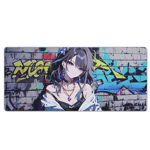 涂鸦墙鼠标垫超大二次元动漫电竞游戏电脑滑鼠垫宿舍键盘桌面垫子
