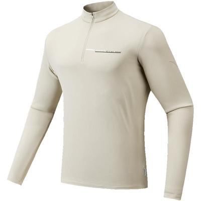 安踏男子加绒长袖T恤立领针织衫