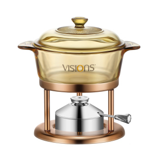 康宁一人一锅充气小火锅自助高硼硅玻璃琥珀透明养生燕窝补品炖锅