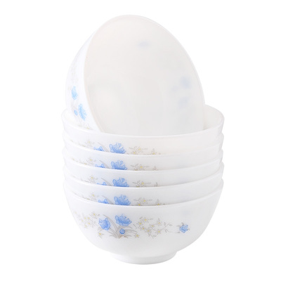 餐宝白玉玻璃瓷吃饭碗小汤碗微波炉乔迁礼品餐具套装家用2025新款