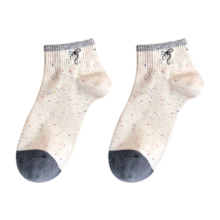 蝴蝶结袜子女款可爱短袜纯棉芭蕾风白色短款春秋季2026新款短筒袜