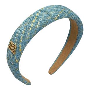 蓝色发箍2025年网红新款高颅顶头箍春夏百搭外出发捆洗脸压发头饰