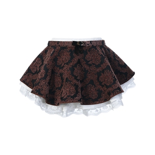 lefame拉飞姆2026春季复古宫廷风玫瑰雪尼尔提花蕾丝风半裙