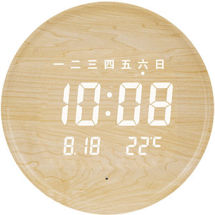 网红2026新款钟表挂钟客厅家用夜光LED数字电子时钟挂墙静音挂表