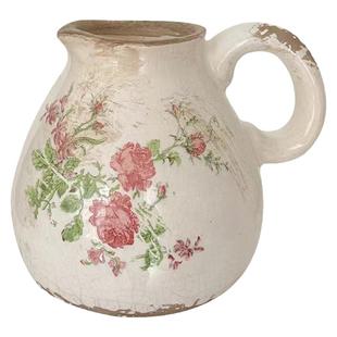 复古森林新中式冰裂釉月季花纹陶瓷罐花瓶奶壶花瓶水培花园杂货