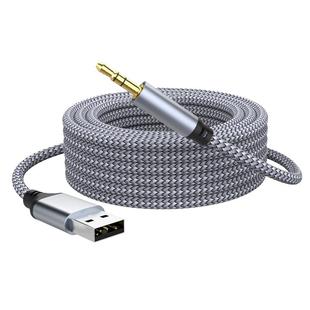 萨科雷USB转3.5mm音频线台式主机笔记本电脑耳机音箱转接线适用华为苹果原音高保真aux音响发烧hifi接口1-3米