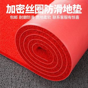 门口地垫加厚塑料丝圈脚垫大门口防滑防水地毯家用入户门垫可裁剪