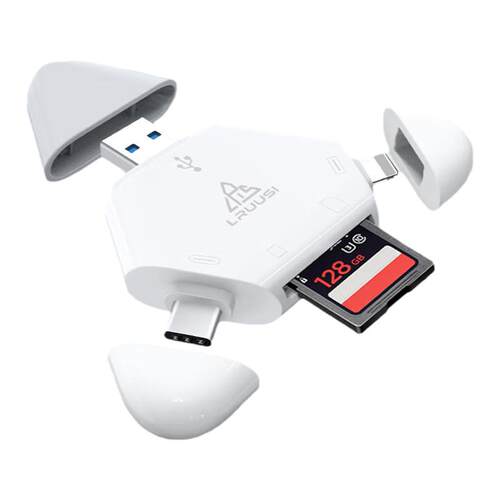 LRUUSI适用苹果手机读卡器多合一USB3.0 万能 电脑通用 佳能索尼微单反相机SD/TF卡 华为type-c Mac ipad平板