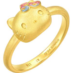 520礼物周生生三丽鸥家族HelloKitty50周年足金黄金戒指94780R