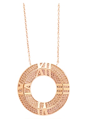 大光环圆饼满天星项链