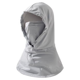 夏季冰丝防晒面罩全脸防紫外线遮脖子连帽头套口罩户外骑行电动车