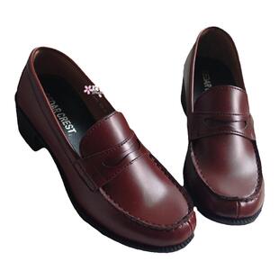 现货正统JK制服鞋HARUTA同款 雪松中跟4.5CM圆头学院风 学生皮鞋