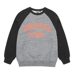 VISION童装 美式复古宽松撞色微抓绒圆领卫衣男女儿童25冬季新款