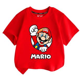 超级玛丽马里奥路易兄弟游戏周边短袖t恤衫男女儿童装学生款半袖