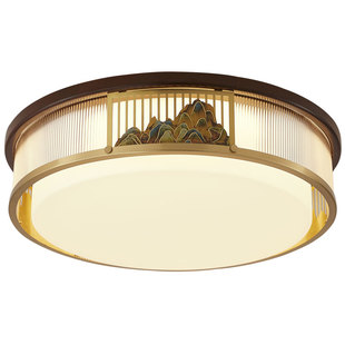 新中式吸顶灯客厅灯大气中国风实木卧室主灯现代简约餐厅风扇灯