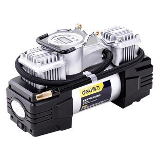 得力车载充气泵汽车用双缸便携式快速充气小轿车大功率汽车打气泵