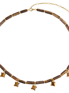 MEIDEHEN美得很沉迹寻香·沉香桶珠五叠虎睛石项链礼物送礼