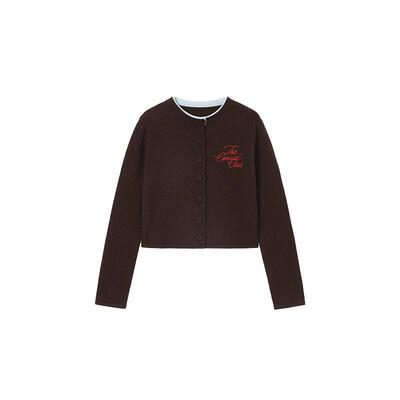 CONCISE-WHITE简白撞色针织开衫