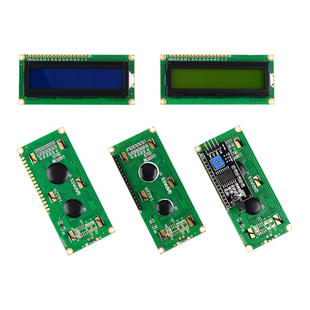 LCD1602A液晶显示屏5V蓝屏黄屏3.3V黄绿屏灰屏 焊排针IIC/I2C模块
